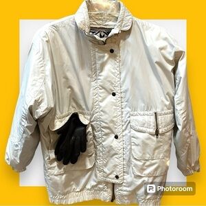 London Fog Puffer Coat Vintage Tan Khaki Medium